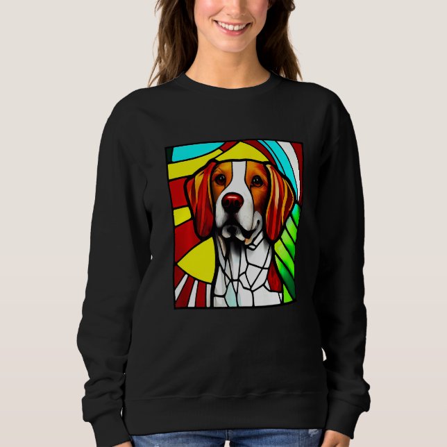 Sudadera Brittany Spaniel - Colorful Stained Glass Premium (Anverso)