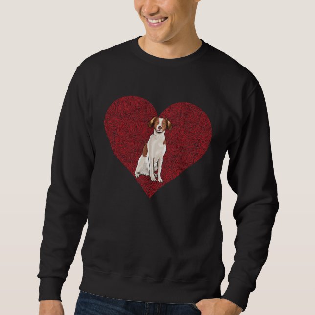 Sudadera Brittany Valentines Day Dog Love Fingerprint (Anverso)