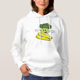 Sudadera Broccoli como esquiador con esquí