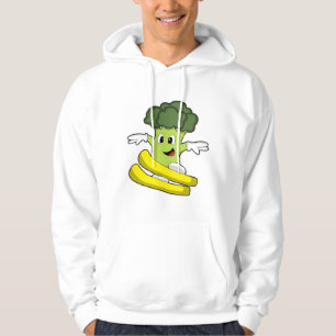Sudadera Broccoli como esquiador con esquí