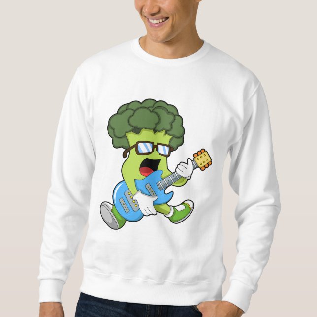 Sudadera Broccoli como músico con guitarra (Anverso)