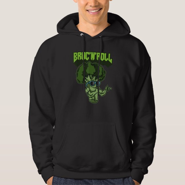 Sudadera Broc'n'roll Veggie Vegan Vegetarian Broccoli (Anverso)