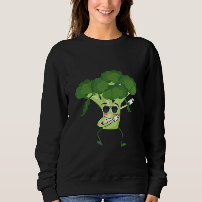 Sudadera Brócoli Dab Bailando Brócoli Dab Vegetales (Anverso)