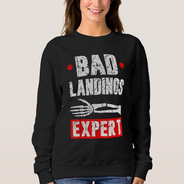 Sudadera Broken Arm Cast Joke Bad Landings Expert Recovery (Anverso)