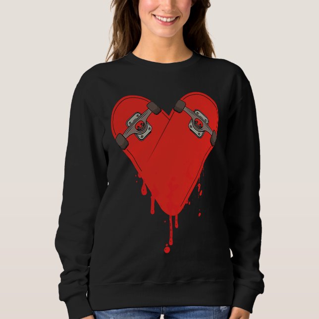 Sudadera Broken Bleeding Skateboard Heart (Anverso)