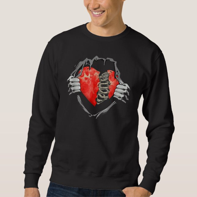 Sudadera Broken Heart Heartbroken Sad Funny Valentines Day  (Anverso)