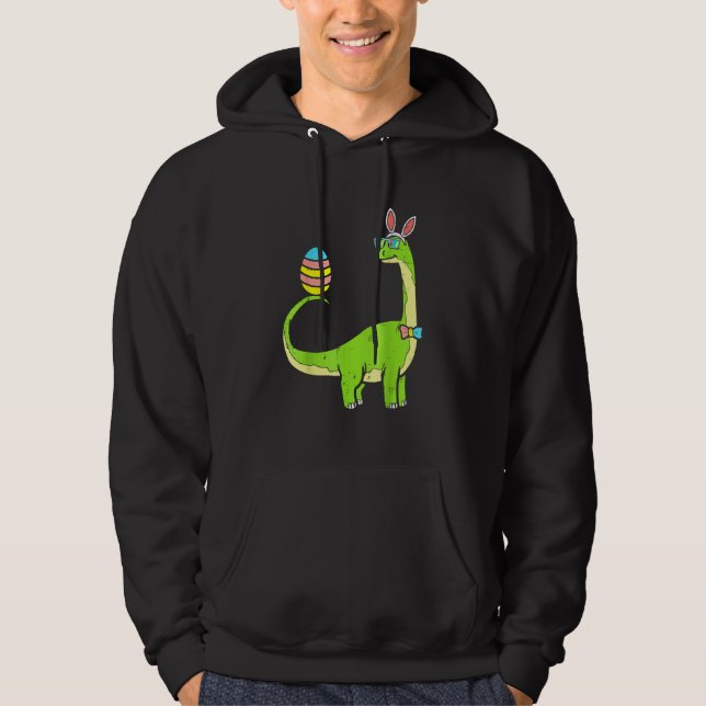 Sudadera Brontosaurus Bunny Ears Egg Easter Day Dinosaur Di (Anverso)