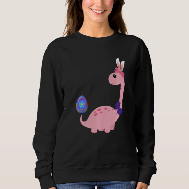 Sudadera Brontosaurus Bunny Ears Egg Easter Day Dinosaur Di (Anverso)