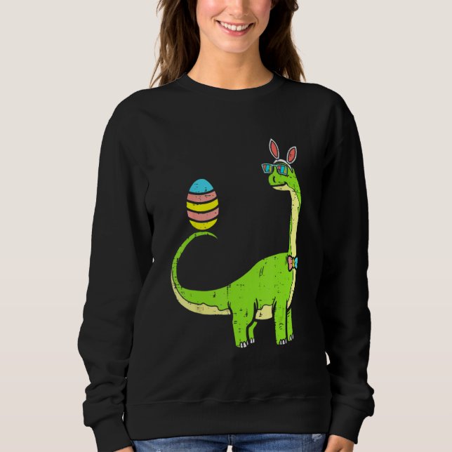 Sudadera Brontosaurus Bunny Ears Egg Easter Day Dinosaur Di (Anverso)