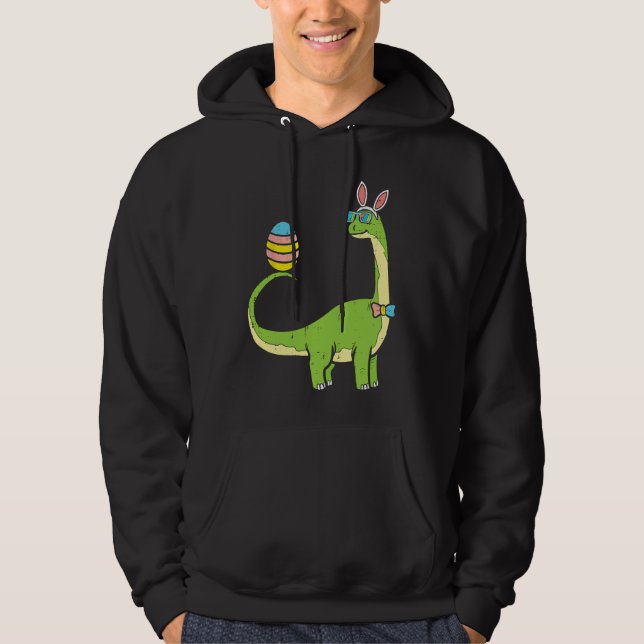 Sudadera Brontosaurus Bunny Ears Egg Easter Day Dinosaur Di (Anverso)
