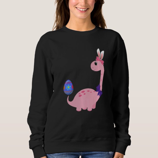 Sudadera Brontosaurus Bunny Ears Egg Easter Day Dinosaur Di (Anverso)