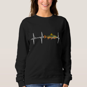 Sudadera Brook Trout Heartbeat Para Pesca De Peces De Agua 