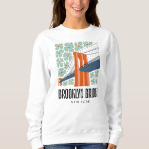 Sudadera Brooklyn Bridge New York abstract travel floral