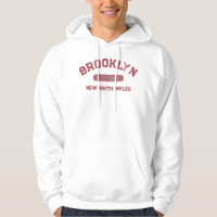 Brooklyn NSW no NY 1884 Diseño Antiguo Rojo Blanco