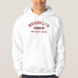 Sudadera Brooklyn NSW no NY 1884 Diseño Antiguo Rojo Blanco