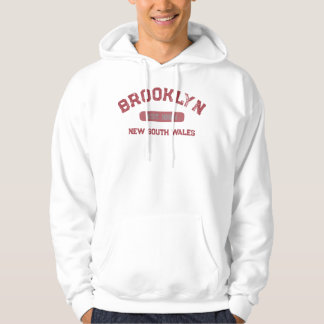 Sudadera Brooklyn NSW no NY 1884 Diseño Antiguo Rojo Blanco