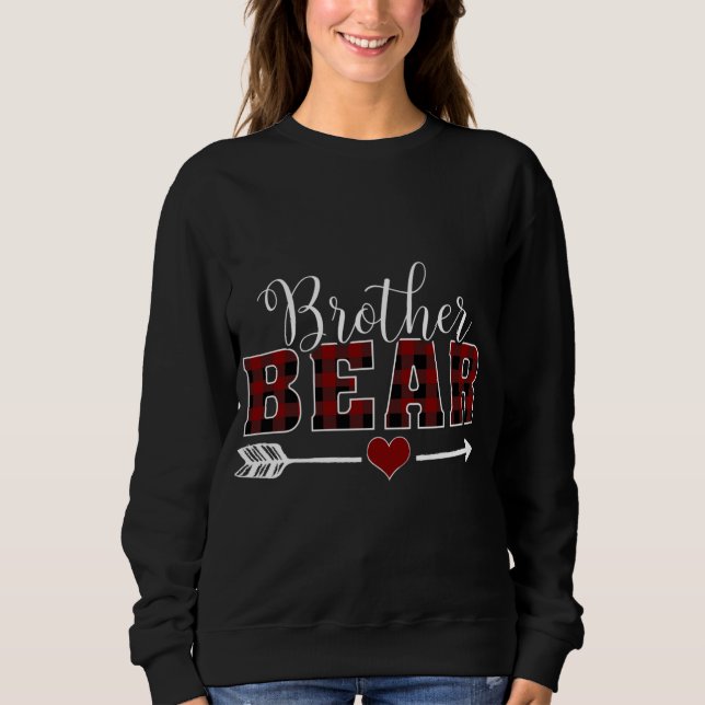 Sudadera Brother Bear Búfalo Plaid Arrow Heart Son Christm (Anverso)
