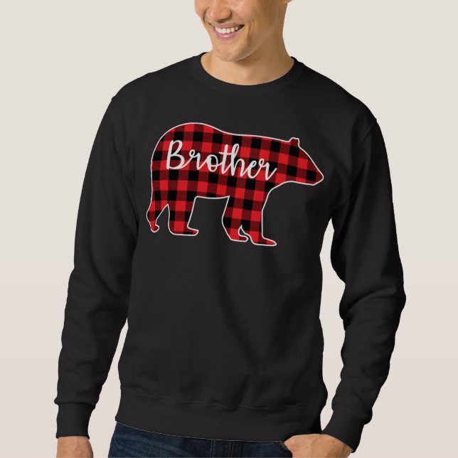 Sudadera Brother Bear Red Plaid Design Family Mating Chris (Anverso)