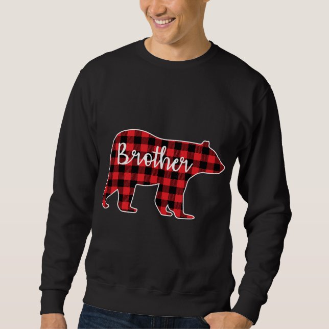 Sudadera Brother Bear Red Plaid Design Family Mating Chris (Anverso)