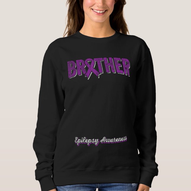Sudadera Brother of a Warrior Epilepsy Brother Purple Ribbo (Anverso)