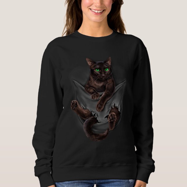 Sudadera Brown Cat Sits in Pocket  Cats (Anverso)