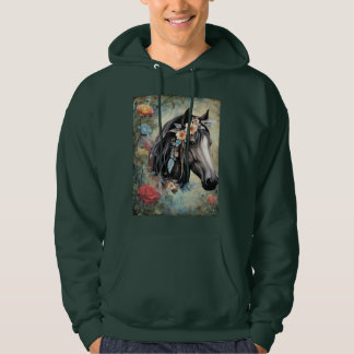 Sudadera  Brown horse in flowers.