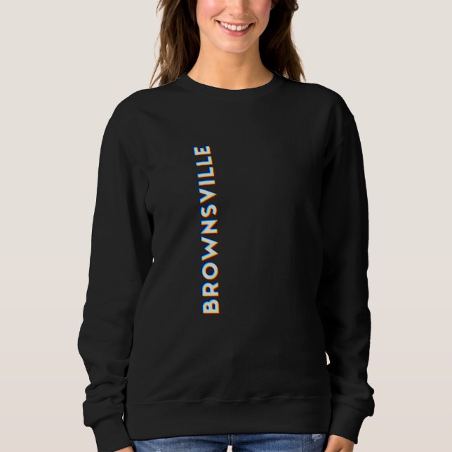 Sudadera Brownsville Texas CMYK Glitch Type (Anverso)