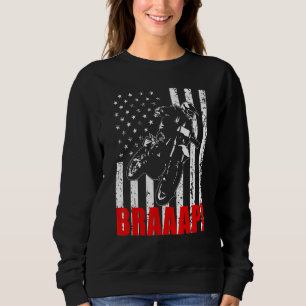 Sudadera Brraaap Dirt Bike Bandera Americana Motocross Bike