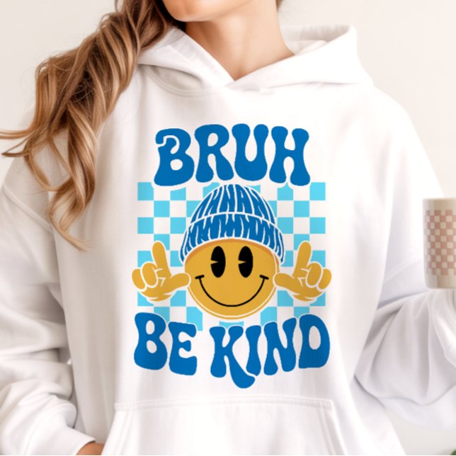 Sudadera Bruh Sé Bueno Cara Feliz Gorro Azul (Subido por el creador)