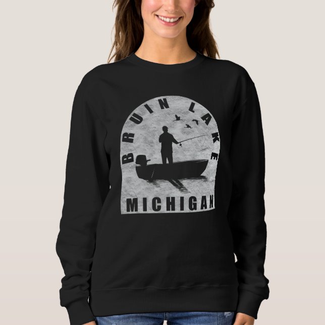 Sudadera Bruin Lake Fishing Michigan (Anverso)