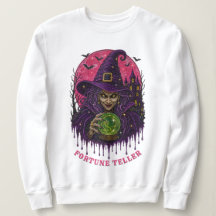 Bruja Bola de Cristal Sombrero Morado Con Piedras