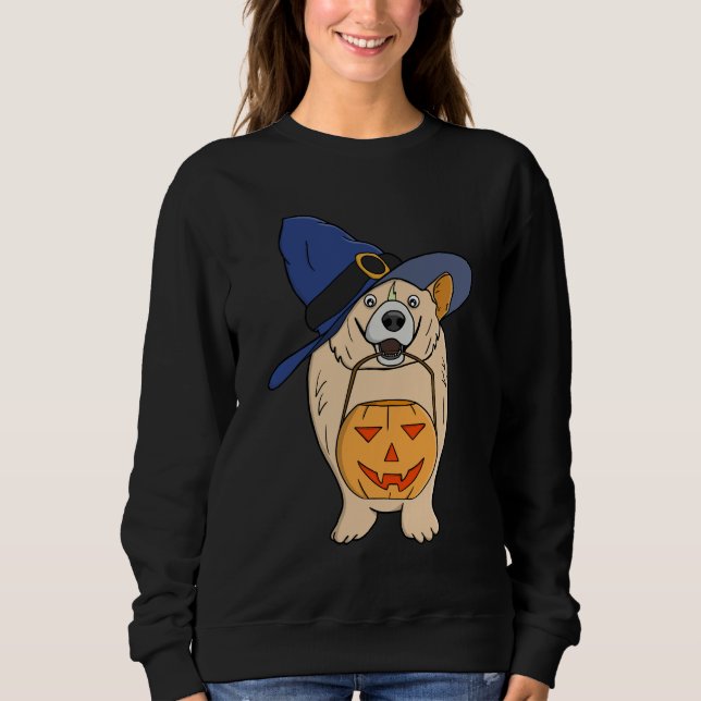 Sudadera Bruja de Calabaza Perro (Anverso)