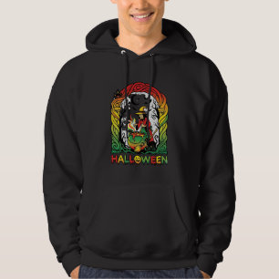 Sudadera Bruja de Halloween Caldero Elaboración Gato Negro 