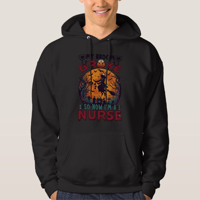 Sudadera Bruja De Halloween De Luna Llena Escobas Rota Murc (Anverso)