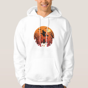 Sudadera Bruja de Halloween Diseño Gráfico Noche Voladora_1