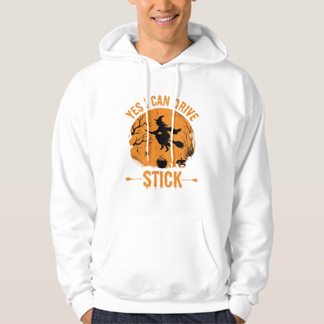 Sudadera Bruja de Halloween Drive Stick Gráfico_1 (Anverso)