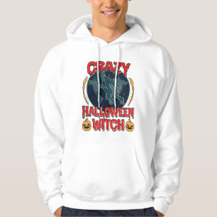Sudadera Bruja de Halloween Loca Calabaza Voladora Luna Esp