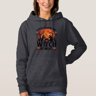 Sudadera Bruja de noche del día del peluquero Halloween pei