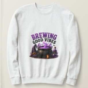 Sudadera ✨ Bruja Divertida Preparando Dichos de Halloween �
