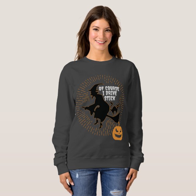 Sudadera Bruja en la habitación Halloween Por Supuesto Que  (Anverso completo)