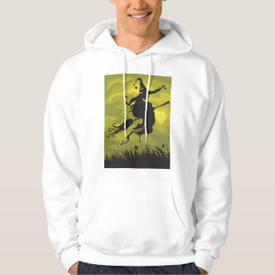 Sudadera Bruja espeluznante de Halloween volando en escoba