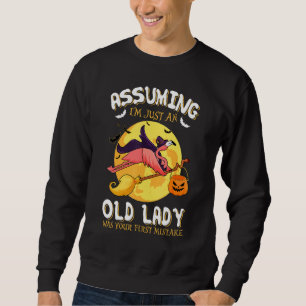 Sudadera Bruja Flamingo Asumiendo Que Soy Sólo Una Vieja
