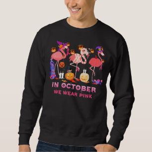 Sudadera Bruja Flamingos En Octubre Usamos Hal De Cinta Ros