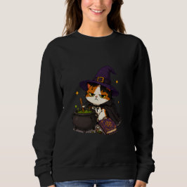 Sudadera Bruja Gato Gruñón Halloween
