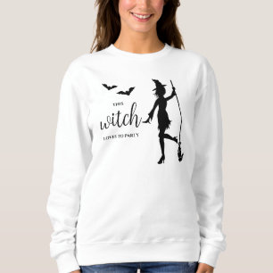Sudadera Bruja Silueta Divertida Mujer Amante de la Fiesta 