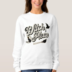 Sudadera Bruja Vintage Por Favor Cita Divertida de Hallow