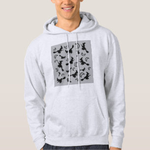 Sudadera Bruja voladora entre media luna en la noche de Hal