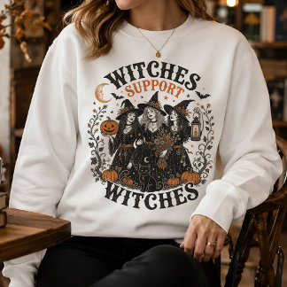 Sudadera Brujas Apoyan Gráficas Vintage de Halloween