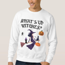 Sudadera Brujas divertidas qué pasa Halloween Bruja y gato