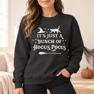 Sudadera Brujería Gato Bruja Gris Oscuro Mujer Halloween